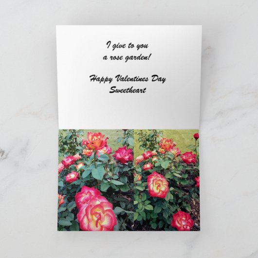 3 ROSE SIGNIFIE QUE JE VOUS AIME Carte VALENTINE (Intérieur)