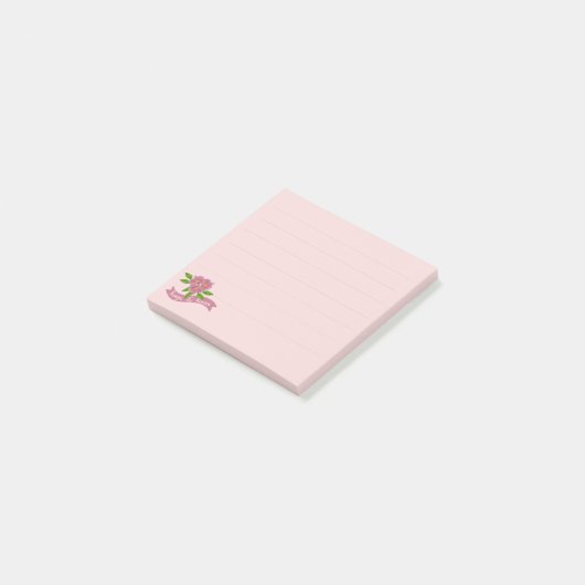 3 Roze bloemen Post-it Nota's Post-it® Notes (Schuin)