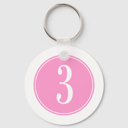 #3 Roze cirkel Sleutelhanger (Voorkant)
