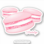 3 roze macarons sticker (Voorkant)