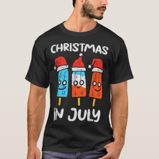 3 Santa Popsicles Christmas In July Cute Summer Xm T-shirt