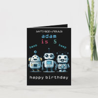 3 schattig zwart retro Sci Fi Robot Verjaardag