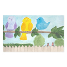3 Schattige Fantasievolle Kleurrijke Vogels