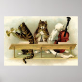 3  Schattige Muzikale Katten Print (Voorkant)