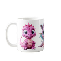3 Schattigee Pink Dragon Mok voor kinderen