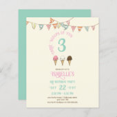 3 Scoops of Fun 3rd Birthday Ice Cream Party (Voorkant / Achterkant)