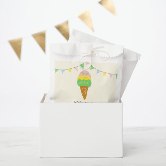3 Scoops of Fun 3rd Birthday Ice Cream Party Bedankzakje (Feest)