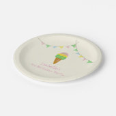 3 Scoops of Fun 3rd Birthday Ice Cream Party Papieren Bordje (Gekanteld)