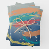 3-set Raindrop Effect Brushstroke Wrapping Paper (In situ)