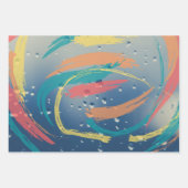 3-set Raindrop Effect Brushstroke Wrapping Paper (Voorkant)