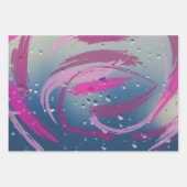 3-set roze penseelstreek inpakpapier (Voorkant 2)