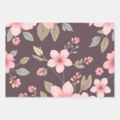 3 Sheet Feather & Flower Wrapping Paper (Voorkant 2)