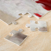 3 Shih Tzu Puppies met hartachtergrond Legpuzzel (Zijkant)