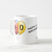 3 Sided - Happy 90th Birthday - Mok (Voorkant links)