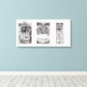 3 Singes Sages pour Singe Année 2016 Toile (Insitu (Plancher de Bois))