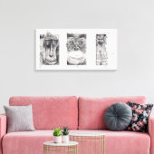 3 Singes Sages pour Singe Année 2016 Toile (Insitu(Salon))