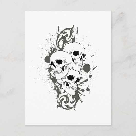 3 Skulls Briefkaart (Voorkant)