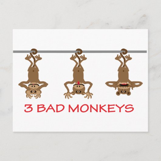 3 Slechte apen Briefkaart (Voorkant)