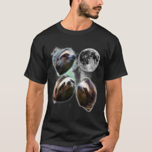 3 Sloth Moon Three Wolves Moon Funny Parody T-shirt