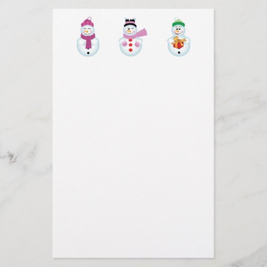 3 snowmanbenodigdheden briefpapier (Voorkant)