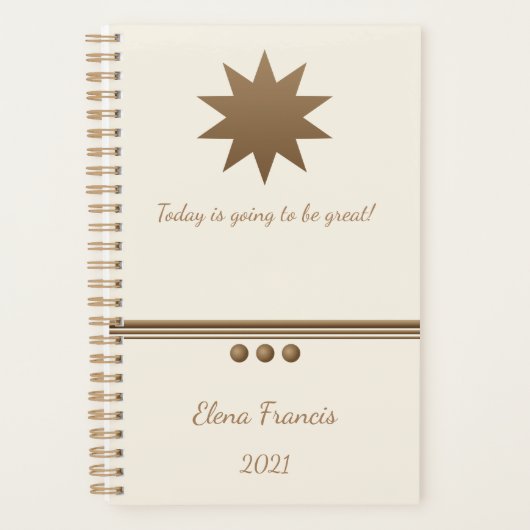 3 Sphère Brossé Gold & Cream Professional Planner (Devant)