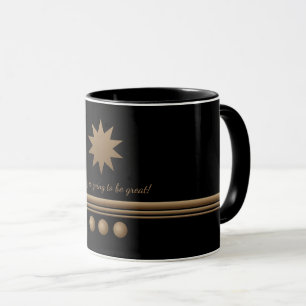 3 Sphere Brused Gold Black Professional Business Mok
