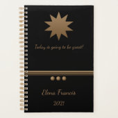 3 Sphere Brused Gold Black Professional Business Planner (Voorkant)