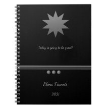 3 Sphere Silver Text Black Carnet professionnel