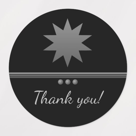 3 Sphere Silver Text Black Étiquettes professionne (Design 2)