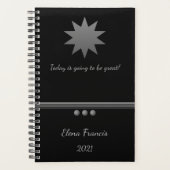 3 Sphere Silver Text Black Professional Planner (Devant)