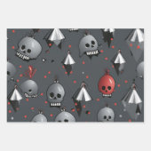 3 st. Creepy Christmas Skull inpakpapier (Voorkant)