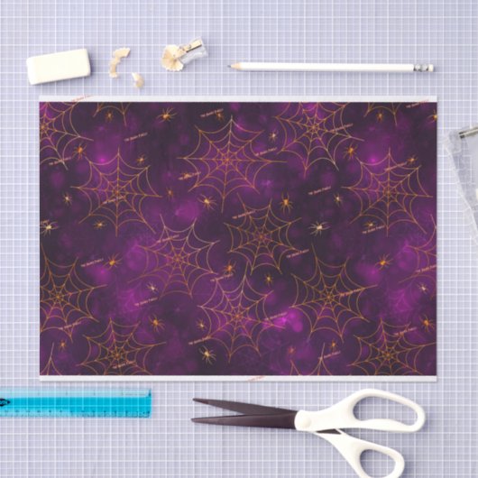 3 st, naam, spooky spin webs bokeh patroon tissuepapier (Craft)