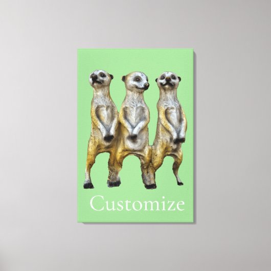 3 Staande Meerkats Thunder_Cove Canvas Afdruk (Voorkant)