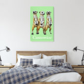 3 Staande Meerkats Thunder_Cove Canvas Afdruk (Insitu (Slaapkamer))