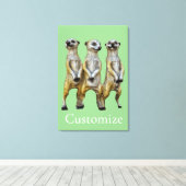3 Staande Meerkats Thunder_Cove Canvas Afdruk (Insitu (Houten vloer))