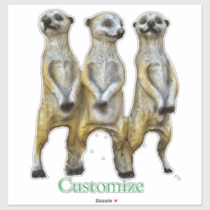 3 Staande Meerkats Thunder_Cove Sticker