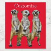 3 Staande Meerkats Thunder_Cove Wijn Etiket (Enkel label)