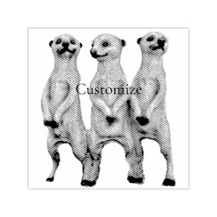 3 Staande Meerkats Thunder_Cove Zelfinktende Stempel