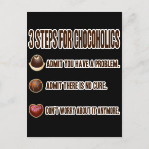 3 STAPPEN VOOR CHOCOHOLIEK BRIEFKAART