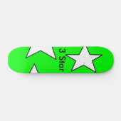 3 Star Design Green Skatboard Skateboard (Horizontaal)