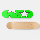 3 Star Design Green Skatboard Skateboard (Horizontaal)