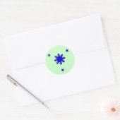 3 sterren & een zon ronde sticker (Envelop)