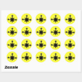 3 sterren en een zon ronde sticker (Vel)