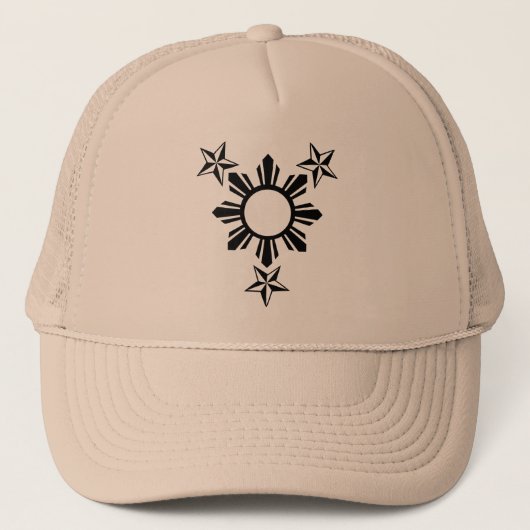 3 sterren en zon trucker pet (Voorkant)