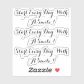 3 Sticker en vinyle | Commencez Chaque Jour Avec U (Feuille)