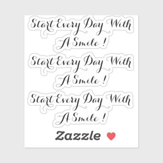 3 Sticker en vinyle | Commencez Chaque Jour Avec U (Feuille)