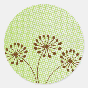 3 Stickers Brown Dandelion Fall Flower