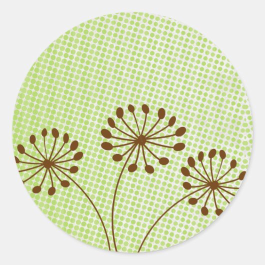 3 Stickers Brown Dandelion Fall Flower (Devant)