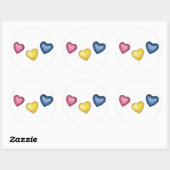 3 Stickers Coeurs (Feuille)