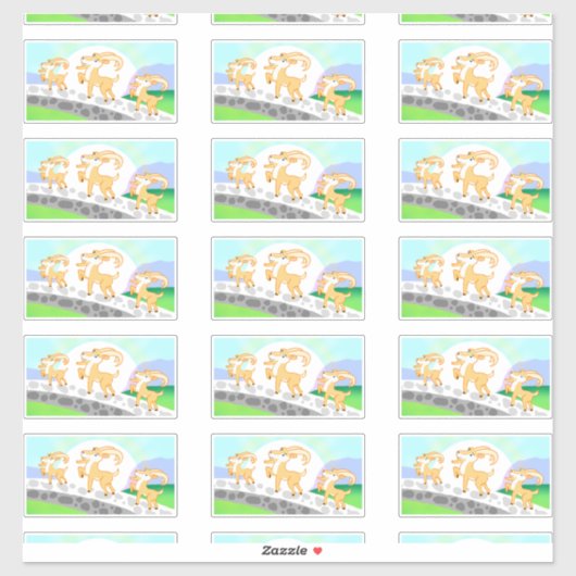 3 stickers de contour de bouc de Billy (Feuille)